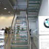 scara cu podest inox sticla